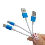 خرید کابل پاوربانکی سیلیکونی تایپ سی سر آبی اصل و باکیفیت