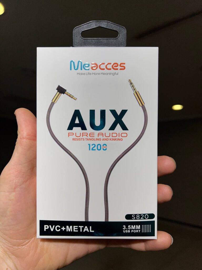 خرید کابل AUX Meacces بدنه فلزی S820 مدل اصل و باکیفیت