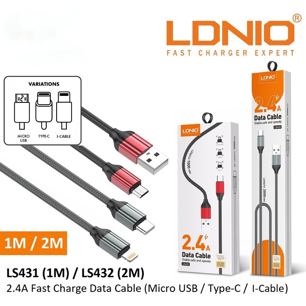 خرید کابل اندروید LDNIO LS۴۳۲ اصل و باکیفیت